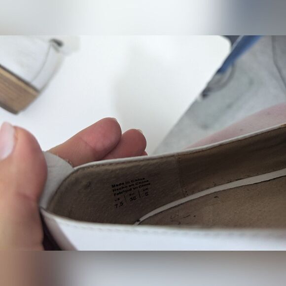 Shellys London White leather slip on loafers plain 7.5 - Picture 10 of 10